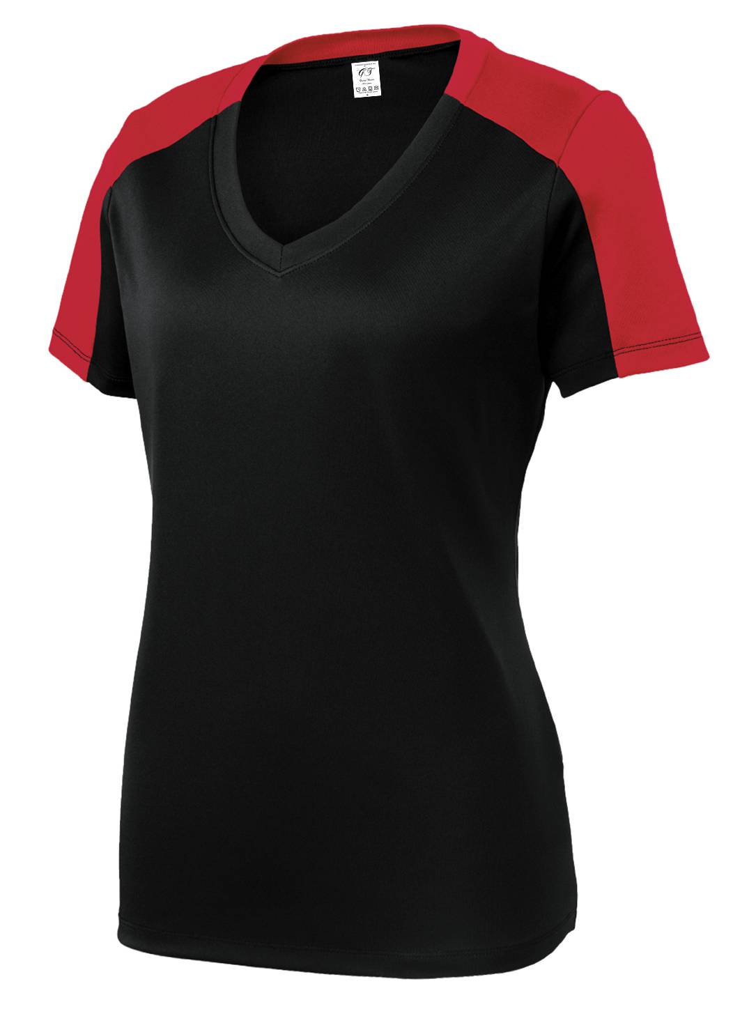 Gravity Threads Chemise à Manches pour Femmes - Noir/rouge Vrai - Petit