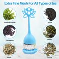 thumbnail image 4 of Tea Infuser Filter 2 Pack Stainless Steel Tea Ball - Loose Tea Steeper Mesh Tea Cup Filter with Flower shaped Silicone Handle for Loose Leaf or Herbal Tea, 4 of 7
