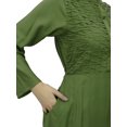 thumbnail image 2 of Bimba Robe Jilbab Unie à Col Mandarin pour Femme avec Poches, Manches Longues, Maxi, 2 of 7