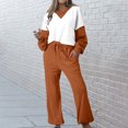 thumbnail image 2 of Posijego Ensemble de Survêtement pour Femmes 2 Pcs à Blocs de Couleur Col Rond Chandail Chandails en Molleton Pantalons Tenues de Détente, 2 of 7
