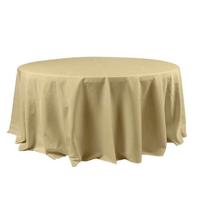 LNGOOR 108” Wholesale Round Tablecloth Polyester Round Table Linens For Wedding Party Banquet Restaurant - WHITE