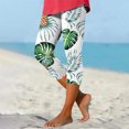 thumbnail image 5 of Pantalons Taille Élastique pour Femmes Pantalons d'Été Décontractés Taille Élastique Imprimés Pantalons de Plage Raccourcis Pantalons pour Femmes Taille Élastique, 5 of 5