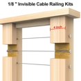 thumbnail image 2 of 10 Pairs 4x4In Invisible Cable Railing Kit, 1/8In Invisible Receiver and Swage Stud End for 2x2In,4x4In Wood/Metal Posts, 2 of 10