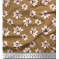 thumbnail image 1 of Soimoi Tissu de Crêpe de polyester Brun Lys Imprimé Floral par la Cour 42 Pouces de Large, 1 of 3