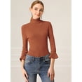thumbnail image 3 of INSPIRE CHIC Women's Pullover Turtle Neck Slim Knit Sweater Top Yellow L, 3 of 6