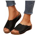 thumbnail image 1 of Womens Wedge Orthopedic Sandals 2025 Comfortable Leather Arch Support Orthotic Platform Walking Dress Slip on, 1 of 6
