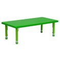 thumbnail image 1 of 24''W x 48''L Rectangular Green Plastic Height Adjustable Activity Table, 1 of 9