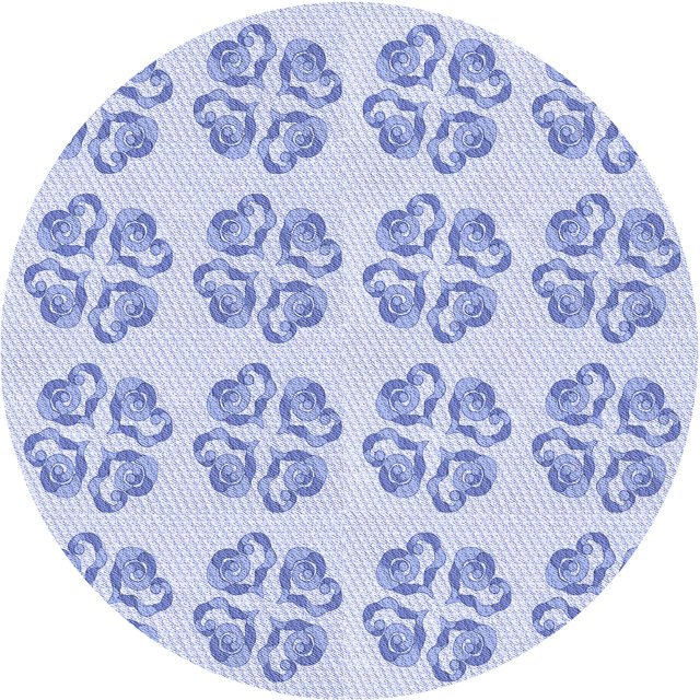 Ahgly Company Tapis Rond Lavable en Machine Intérieur Transitionnel Bleu Lavande, 5 Pieds Rond