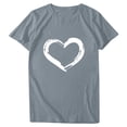 thumbnail image 4 of EGNMCR T-Shirts pour Femmes Femmes Manches Courtes Col Rond Imprimé en Forme de Cœur Hauts Décontractés Blouse T-shirt, 4 of 8