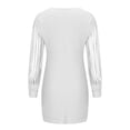 thumbnail image 4 of Robe Courte Moulante à Paillettes Scintillantes pour Femme, Fendue, Manches Longues, Col en V, Coupe Ajustée, Courte, Boîte de Nuit, Cocktail, Robe de Bal Formelle, 4 of 5