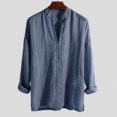 thumbnail image 1 of Ruibeauty Men's Chinese Style Solid Color Loose V-neck Long Sleeve Pullover Tops, 1 of 4