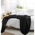 thumbnail image 4 of PiccoCasa Couverture de Lit en Molleton de Luxe, Maille Tissée, Double, Noire, 4 of 8
