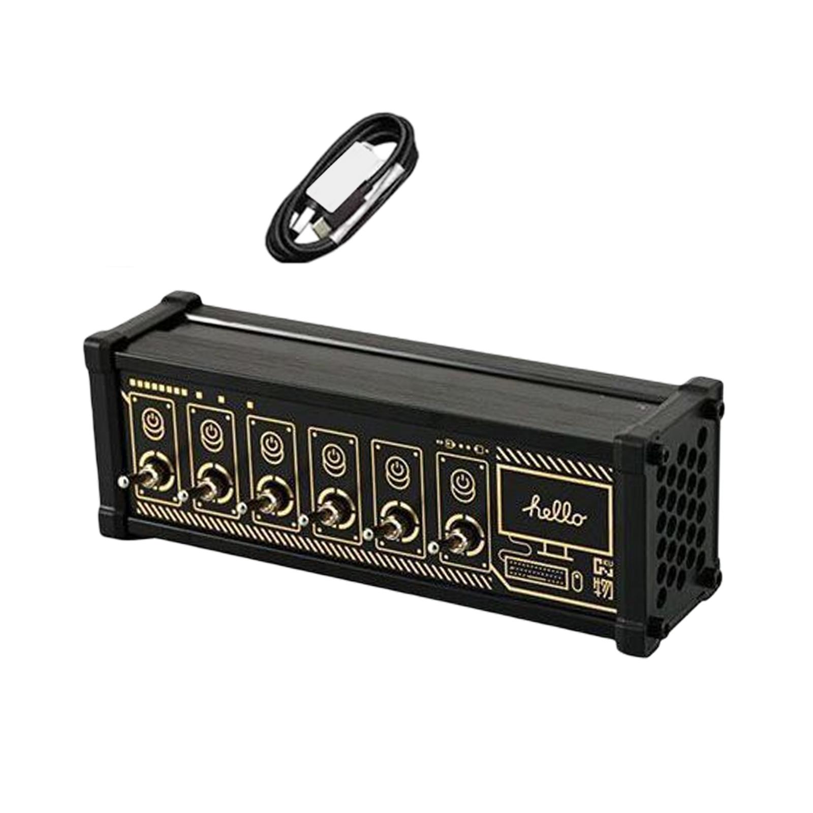 6 Port USB Hub Accessory with Individual Control Switches Type C Input USB A Classic