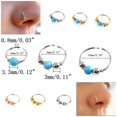 thumbnail image 2 of tredstone Turquoise Beaded Ear Bone Nail Copper Geometric Nose Rings Clips Lip Body Piercing Stud Earring Jewelry, 2 of 9