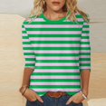 thumbnail image 1 of Hauts pour Femmes Chemises Mi-Longues Manches Trois Quarts Chemises Graphiques T-Shirts T-Shirts Décontractés Hauts Tunique à Col Rond Femmes Haut Chemises à Manches Longues Course Chemise à Manches Longues Femmes Courte Femmes Ample, 1 of 3