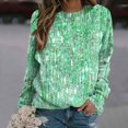 thumbnail image 1 of DPTALR Chandail à Col Rond Imprimé pour Femmes, Manches Longues, Blouse Confortable, 1 of 5