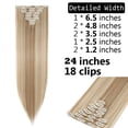 thumbnail image 3 of Straight Full Head Clip in Hair Extensions Synthetic 8 Pieces 18 Clips Hairpiece for Women, 3 of 5