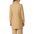 thumbnail image 3 of Unique Bargains Manteau Mi-Long à Double Boutonnage pour Femme à Revers Cranté, 3 of 7
