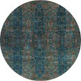 thumbnail image 1 of Ahgly Company Tapis d'Intérieur Rond Abstrait Taupe Brun Oriental, 6 Pieds Rond, 1 of 6