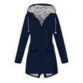 thumbnail image 2 of Meichang Manteau de Pluie Femme avec Capuche Imperméable à Fermeture Éclair Anorak de Pluie Grande Taille Extérieur Randonnée Coupe-Vent Imperméable Manteau à Capuche Vêtement d'Extérieur, 2 of 5