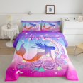 thumbnail image 2 of Erosebridal Ensemble de Couette Simple Sirène Princesse pour Filles, Couette en Duvet à Roses Florales, Déco Étoiles, 2 Pcs, 2 of 8