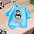thumbnail image 2 of WEAIXIMIUNG T-Shirts à Col Montant pour Fille Enfant Filles Mignon Imprimé Graphique Col Rond Manches Courtes Tee Été Décontracté T-Shirt, 2 of 4