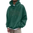 thumbnail image 4 of MIASHUI Men's Basic Pullover Hoodie with Front Pocket and Adjustable Drawstring, Comfortable Casual Wear for Everyday Use Green,M, 4 of 4