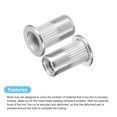 thumbnail image 4 of Unique Bargains #10-32 Rivet Nuts, 100 Pack 304 Stainless Steel Knurled Flat Head Threaded Insert Nuts for Metal, Plastic, 4 of 5