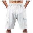 thumbnail image 1 of Plebaso Mens Casual Shorts Drawstring Lightweight Summer Shorts Solid Color Loose Beach Shorts for Men, 1 of 7