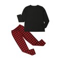 thumbnail image 1 of ITFABS Family Xmas Matching Pajamas Set, Solid/Plaid Print Family Sleepwear, 1 of 1
