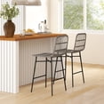 thumbnail image 2 of HOMCOM Rattan Counter Height Bar Stools Set of 2 Barstools with Back Grey, 2 of 10