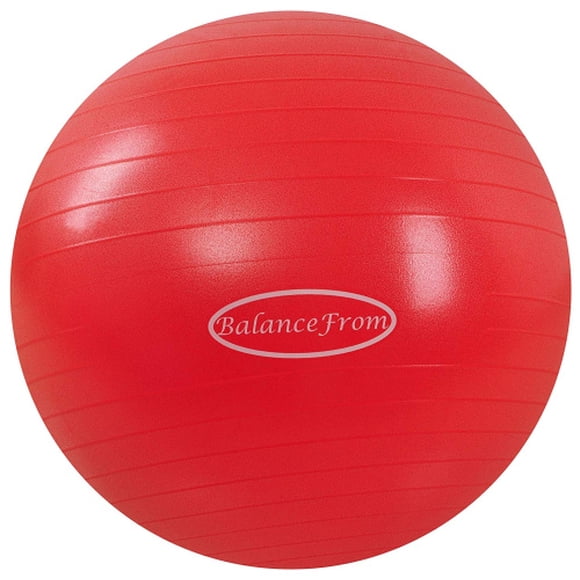 (58-65cm, L, Red) - BalanceFrom Anti-Burst and Slip Resistant Exercise Ball Yoga Ball Fitness Ball Birthing Ball with Quick Pump, 910kg Capacity