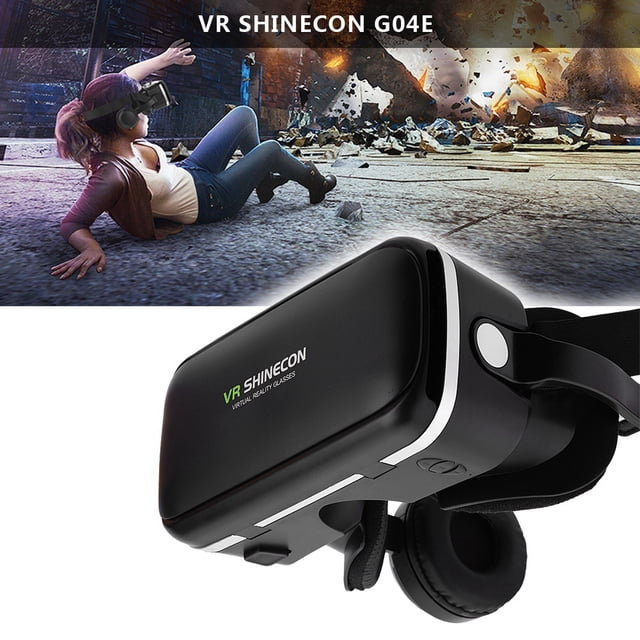 HURRISE pour VR SHINECON Réalité Virtuelle 3D Lunettes VR avec Écouteurs pour Téléphones Android iOS 3.5 -6.0, Lunettes VR 3D, Lunettes de Réalité Virtuelle 3D