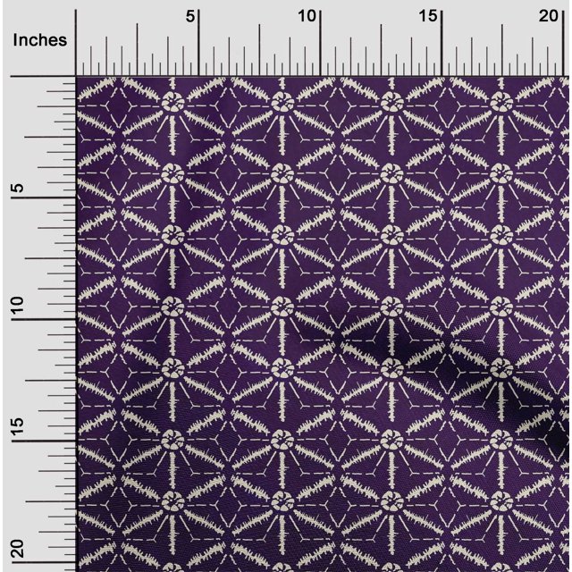 oneOone Polyester Lycra Fabric Geometric Kasuri Decor Fabric Printed BTY 56 Inch Wide