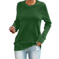 thumbnail image 1 of Pxiakgy T-Shirts pour Femmes T-Shirts Décontractés Col Rond Chandail en Molleton Manches Courtes Longues Chemise Douce Ample Verte + 5TG, 1 of 4