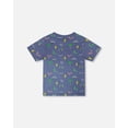 thumbnail image 3 of Deux Par Deux Organic Cotton Jersey T-Shirt Blue Bicycle Print, 3 of 4