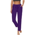 thumbnail image 2 of Jsaierl Women's Straight Leg Sweatpants Drawstring High Wasited Athletic Cropped Pants Solid Color Workout Jogger Sweat Pants with Pockets, 2 of 9