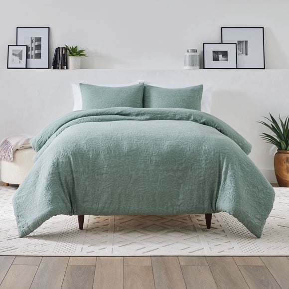 Better Homes & Gardens King Comforter Set, All-Season, 3-Piece, Sage Green Paisley Matelasse