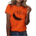 thumbnail image 1 of Dadaria Chemise Orange pour Femmes Manches Courtes T-Shirt Col Rond Été Chandail Blouses TG, 1 of 6