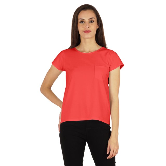 Inkmeso T-Shirt Basique à Manches Courtes pour Femmes Poche Patchwork Décontracté Été
