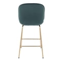 thumbnail image 2 of Upholstered Velvet Stool with Gold Legs – Set of 2 Comfortable Velvet Stools with Foot Rest, Modern Design for Kitchens, Bars, and Contemporary Spaces, 2 of 5