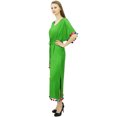 thumbnail image 3 of Bimba Robe Kaftan Longue en Rayonne pour Femme avec Pompon, Designer Chic, Maxi Caftan, 3 of 9