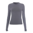 thumbnail image 4 of T-Shirts pour Femmes à Manches Longues T-Shirt à Manches Longues pour Femmes T-Shirt Court à Col Rond pour Femme Chemises pour Femmes pour Tee-Shirt Basique Uni Simple T-Shirts à Manches Longues pour Femmes Coton Spandex, 4 of 5