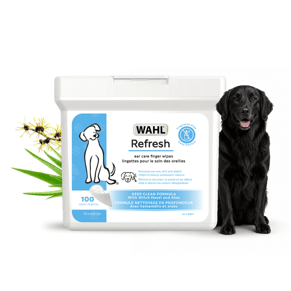Lingettes Nettoyantes pour Oreilles pour Chiens et Chats – Nettoyant Doux avec Hamamélis et Aloès, Désodorisant, Soin Apaisant, Facile à Utiliser, Usage Régulier 58555