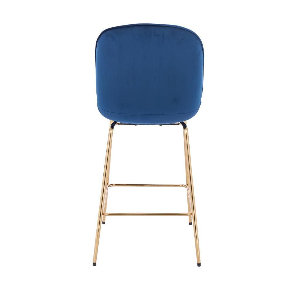 TABOURET LOTUS GOLD (SIÈGE SLIM) avec revêtement en velours doux et pieds en métal doré