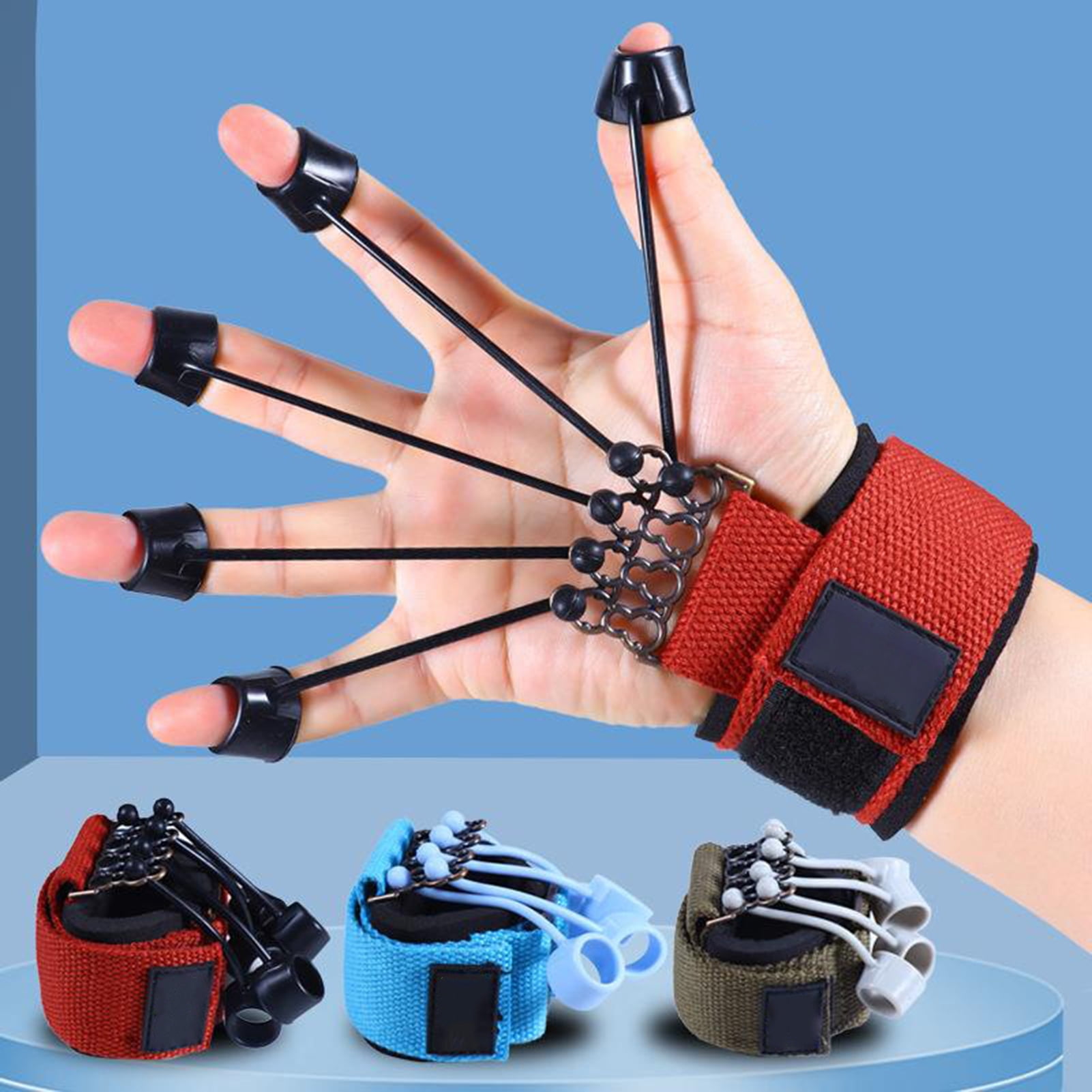 5Pcs 10/20/40/60/75LB Finger Gripper High Elasticity Ergonomic Design Comfortable Grip Finger Exerciser Silicone Finger Flexion Extension Training Device