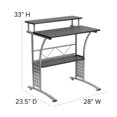 thumbnail image 3 of Scranton & Co Steel Metal/Wood Home Office Computer Desk in Black, 3 of 7