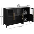 thumbnail image 2 of Jotoa 55" Farmhouse Sideboard Buffet with Glass Doors  with Storage  for Kitchen, Dining & Living Room, 2 of 7