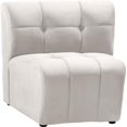 thumbnail image 3 of Meridian Furniture Limitless Fauteuil Modulaire en Velours Crème, 3 of 9