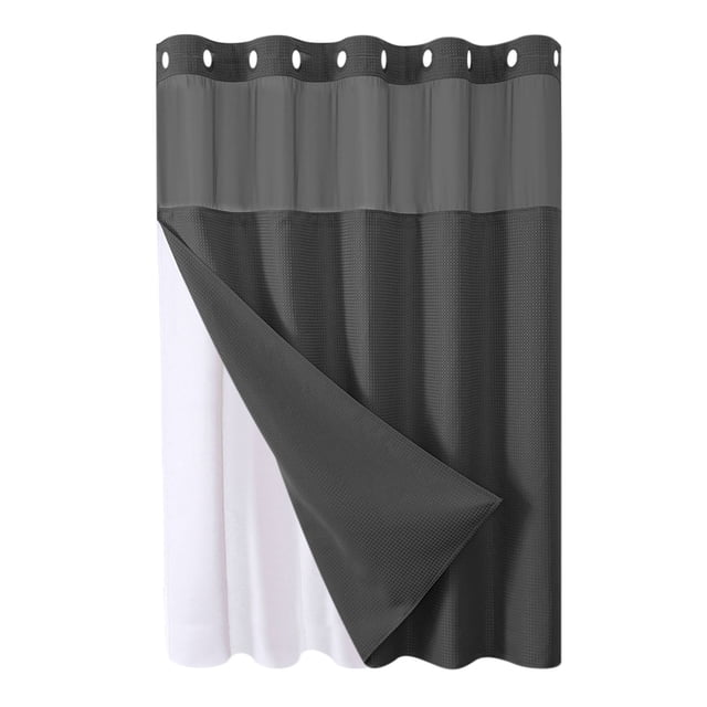 Shower Curtain Rings Full Star Plain Double Large Ring Shower Curtain Reversible for Bathrooms Heavy Duty Polyester Fabric Shower Curtains Shower Curtains for Bathroom